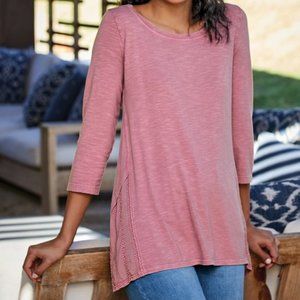 Soft Surroundings Top XS Gemma Tee Deep Rose